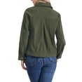 thumbnail image 3 of INSPIRE CHIC Corduroy Jacket for Women Casual Long Sleeve Fall Outerwear Button Down Shacket Jackets XL Army Green, 3 of 6