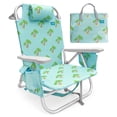 thumbnail image 1 of Bliss Hammocks Folding Beach Chair Recliner with Detachable Cooler, Palm Tree, 1 of 13