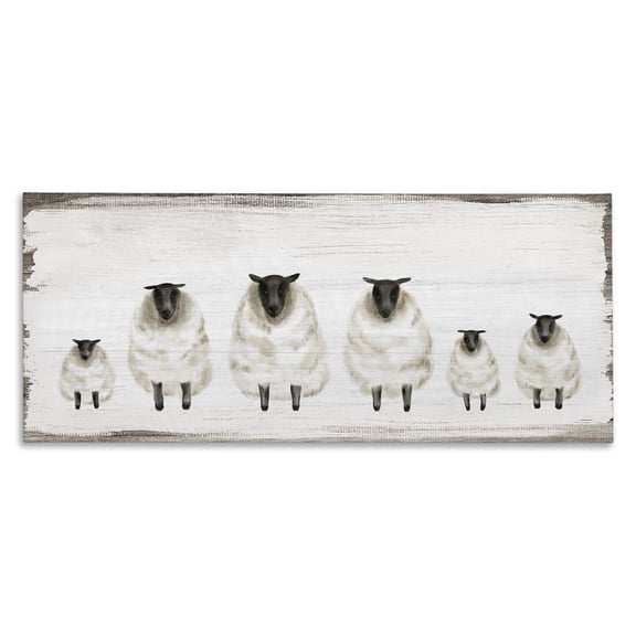 Stupell Industries Rustic Lodge Rustic Country Sheep Herd Canvas Art, 24 x 10, by Lil' Rue