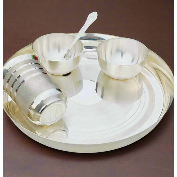 german silver pooja thali set/ dinner set
