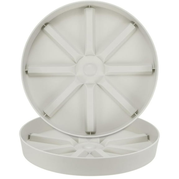 Tutuviw 2 Pcs Plant Pot Saucers 9 in Plastic Round Plant Pot Flower Drip Tray Quick Dry Plants Tray for Indoor Outdoor Plants Keeping Counter and Floors Dry and Clean, Cream