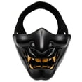 thumbnail image 1 of Máscara de media cara del diablo cómoda máscara de cara sonriente para adultos de terror para baile de fiesta Hollloween, 1 of 5