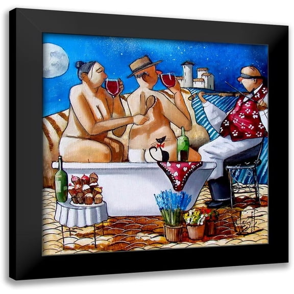 West, Ronald 12x12 Black Modern Framed Museum Art Print Titled - Late Night Bath IV