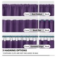 thumbnail image 3 of Deconovo Solid Back Tab and Rod Pocket Curtains Thermal Insulated Blackout Window Curtains for Living Room 52x84 inch Purple Grape 2 Panels, 3 of 6