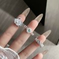 thumbnail image 3 of Jiuchuanpiao degradado swan full diamond moonstone anillo de mujer luz diseño de lujo boda regalo + temperamento diario vestir 925 anillo antialérico plata, 3 of 5