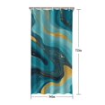 thumbnail image 5 of Blue and Gold Marble Wave Art Pattern Shower Curtain 36"x72" ,Bathroom Decorative Shower Curtains Set with 12 Hooks,Modern Waterproof Washable Shower Curtain, 5 of 6