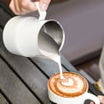 thumbnail image 1 of OULII Stainless Steel White Milk Cup Perfect for Making Coffee Cappuccino At Home, 1 of 8