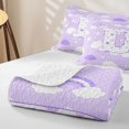 thumbnail image 4 of meiyoeat Cloud Stars Initial D Quilt Full,Purple Rainbow Heart Print Full Bedspread Sets For Girl,3 Pieces, 4 of 7