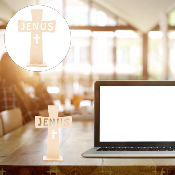 HAMPPLIES 10Pcs Indoor Decor Wooden Crosses With Synthetic Material For Birthday present 16.5*4.2In