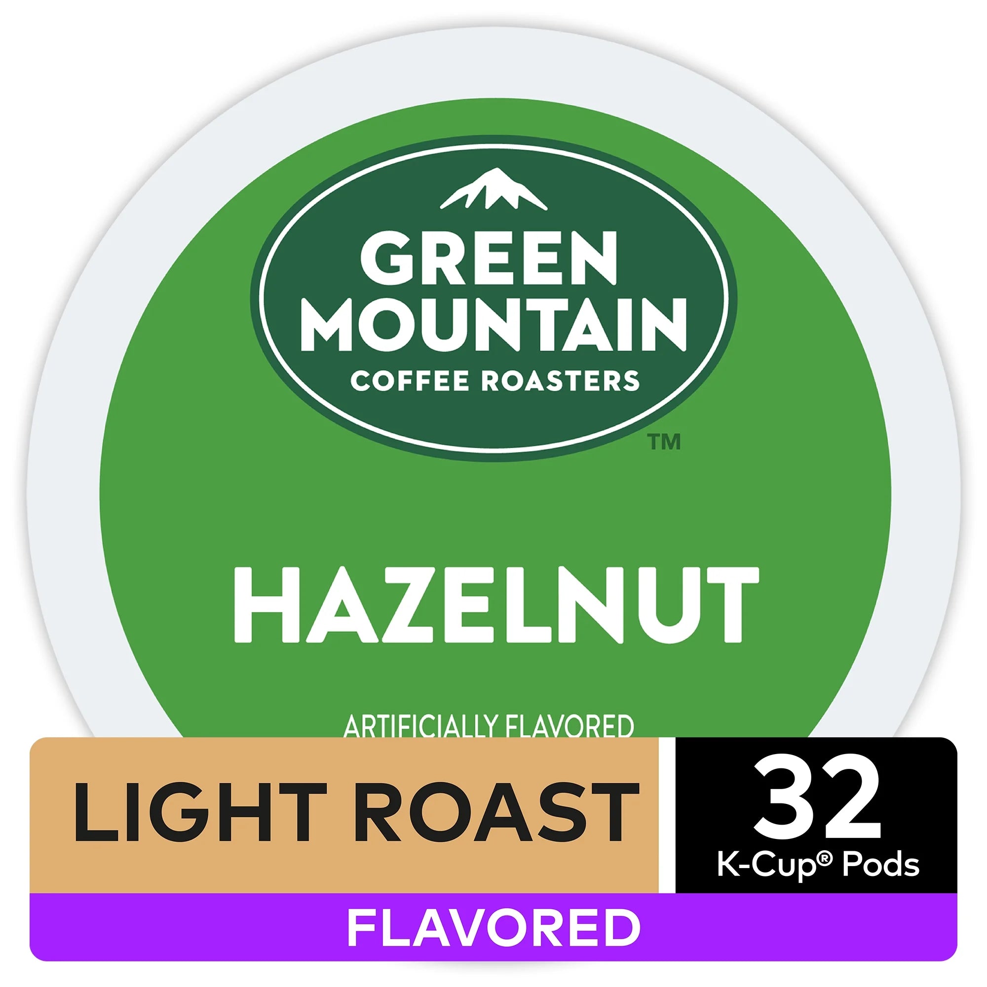 Green Mountain Coffee Hazelnut Flavored K-Cup Pods, Light Roast, 32 Count for  Brewers
