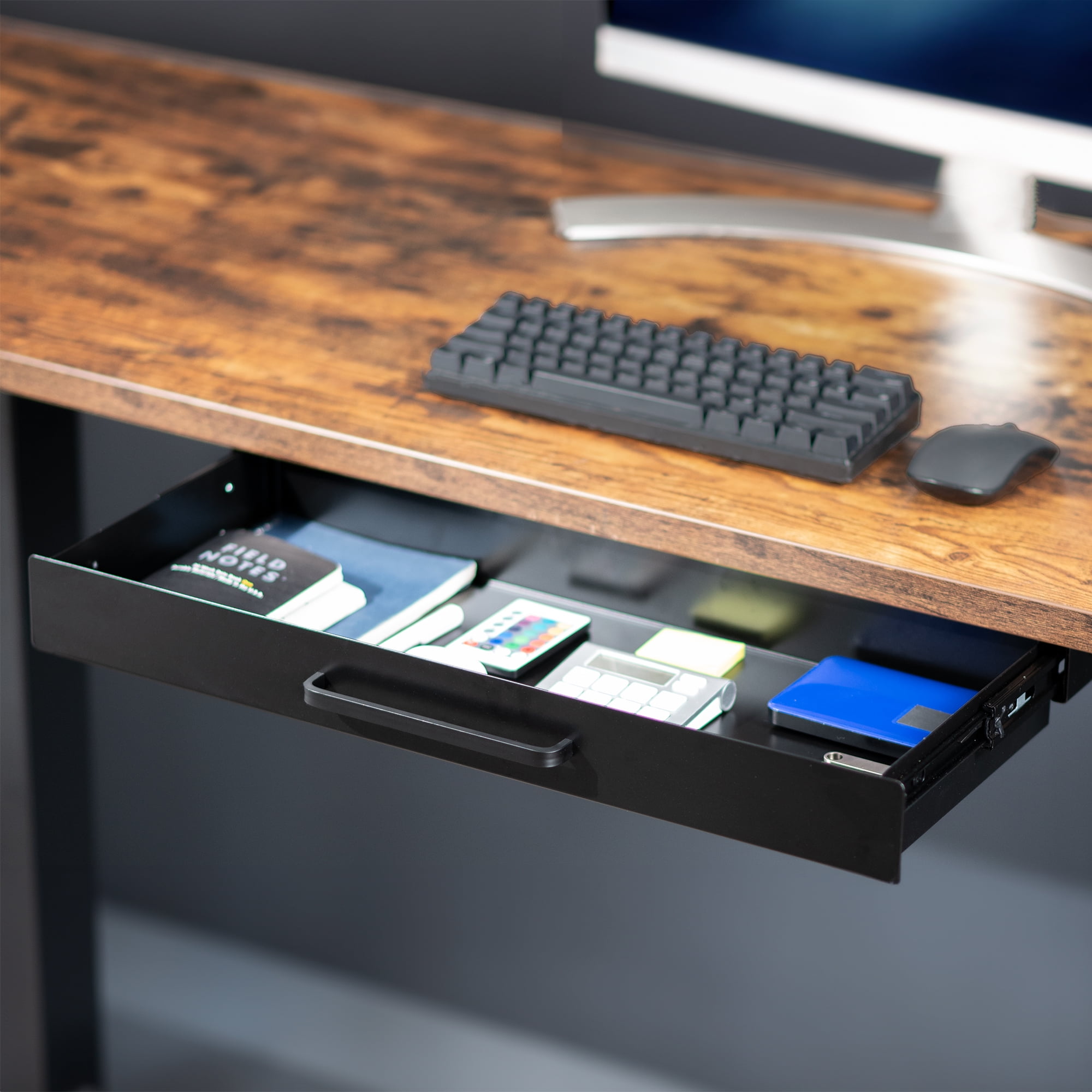 VIVO Black 22" Space Saver Sliding Under Desk Storage Drawer with Pull Handle