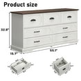 thumbnail image 6 of Blotout 55" Large Long Drawer Dresser with Deep Drawers, Farmhouse 7 Drawer Dresser for Bedroom, Wide Wood Chest of Drawers with Power Outlets, Antique White Dresser, 6 of 8