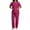 Hot Pink, variant on Womens Scrub Set With 10 Pockets Modern Fit Lightweight Stretch V-Neck Top And Cargo Pant Color Block Nursing Uniform Set Olive Green