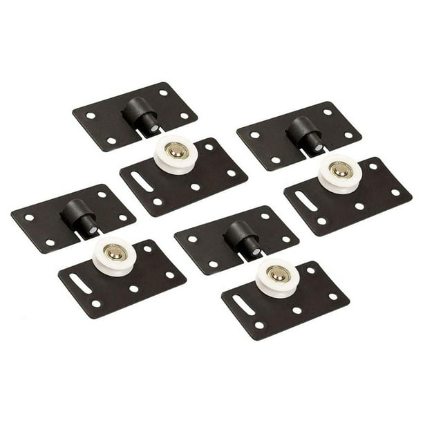 Rueda de riel para puertas de armario, rueda para gabinete con polea deslizante suave y silenciosa, rueda ranurada de metal y plástico para muebles de hogar y aplicaciones de oficina (4 pares)