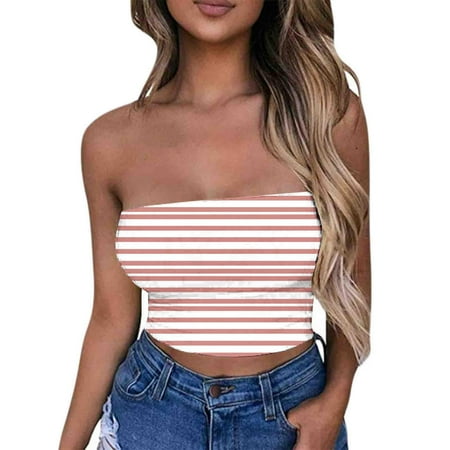 USSUMA Push Up Bras for Women Tube Tops Sports Bralette Comfy Yoga Sports Bra for Casual Reduced Price Light Blue Pink Red Purple Green Yellow Strapless Bra for Big Bust