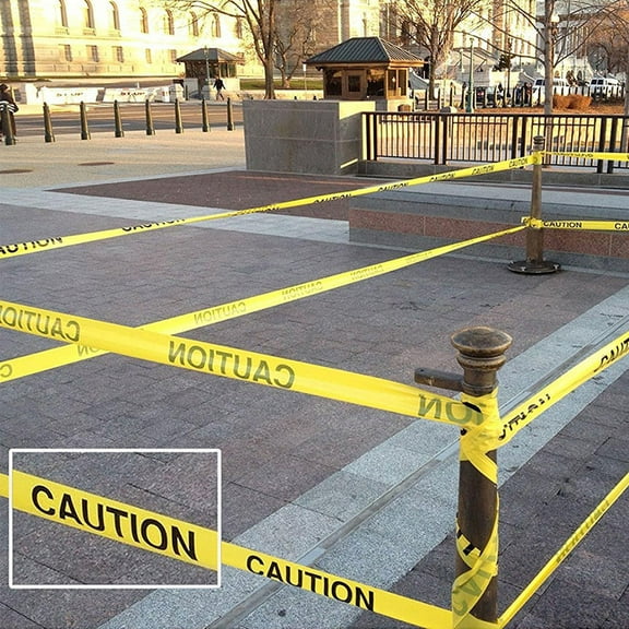 OFFIGAM Safety Warning Tape Yellow Caution Tape 1 Roll for Hazard Marking and Safety Barriers
