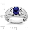 thumbnail image 3 of 14K White Gold Created Sapphire And Diamond Mens Ringsize 10 (Width 4 To 12.5) - Jbsp, 3 of 5