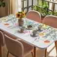 thumbnail image 3 of Eucalyptus Leaves Floral Table Cloths for 3 Foot Rectangle Tables, Spring Botanical Flowers Vines Patio Waterproof Elastic Fitted Tablecloths, Washable Rectangular Table Cover for Camping, 3 of 8