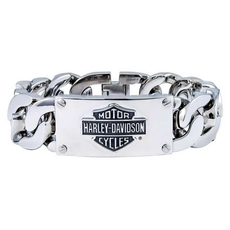 Harley Davidson Men S Bar Shield Logo Curb Link Harley Davidson Men S Bar Shield Logo Curb Link Id Bracelet Steel Hsb0143
