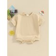 thumbnail image 3 of FEORJGP Infant Baby Basic Simply Romper 0-1Y Newborn Boys Girls Short Sleeve Jumpsuit Crew Neck Bodysuit Casual Solid Color Loose Playsuit Spring Summer Outfit, 3 of 9