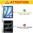 thumbnail image 3 of Fintie Hybrid Slim Case for iPad Air 13-inch M4/M3/M2 (2026/2025/2024) - Shockproof Cover with Clear Back Shell & Pencil Holder, Starlight, 3 of 11
