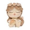 thumbnail image 1 of Macetas con cara de niña, soporte para bonsái, jarrón artesanal, escultura decorativa de resina coleccionable de dibujos animados, maceta de resina, 8x7x11cm, 1 of 8