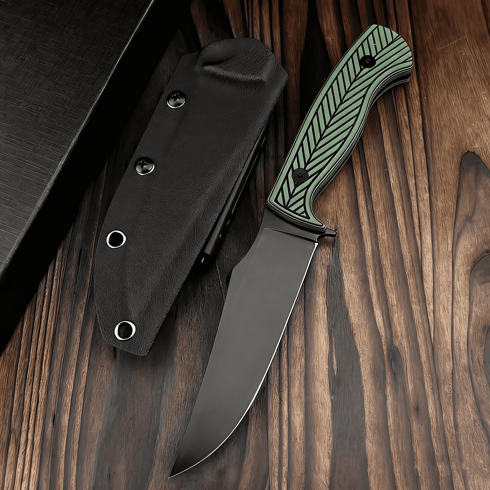 Multi-Purpose Utility Knife for Home Use Green Non-Slip Handle Portable Cutting Tool Kitchen Handheld Light-Duty Cutting Knife with Safety Sheath