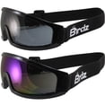 thumbnail image 1 of 2 Pairs Birdz Robin Sport Skydiving Snowboarding Motorcycle Riding Safety Goggles Blue ReflecTech & Smoke Lenses, 1 of 7