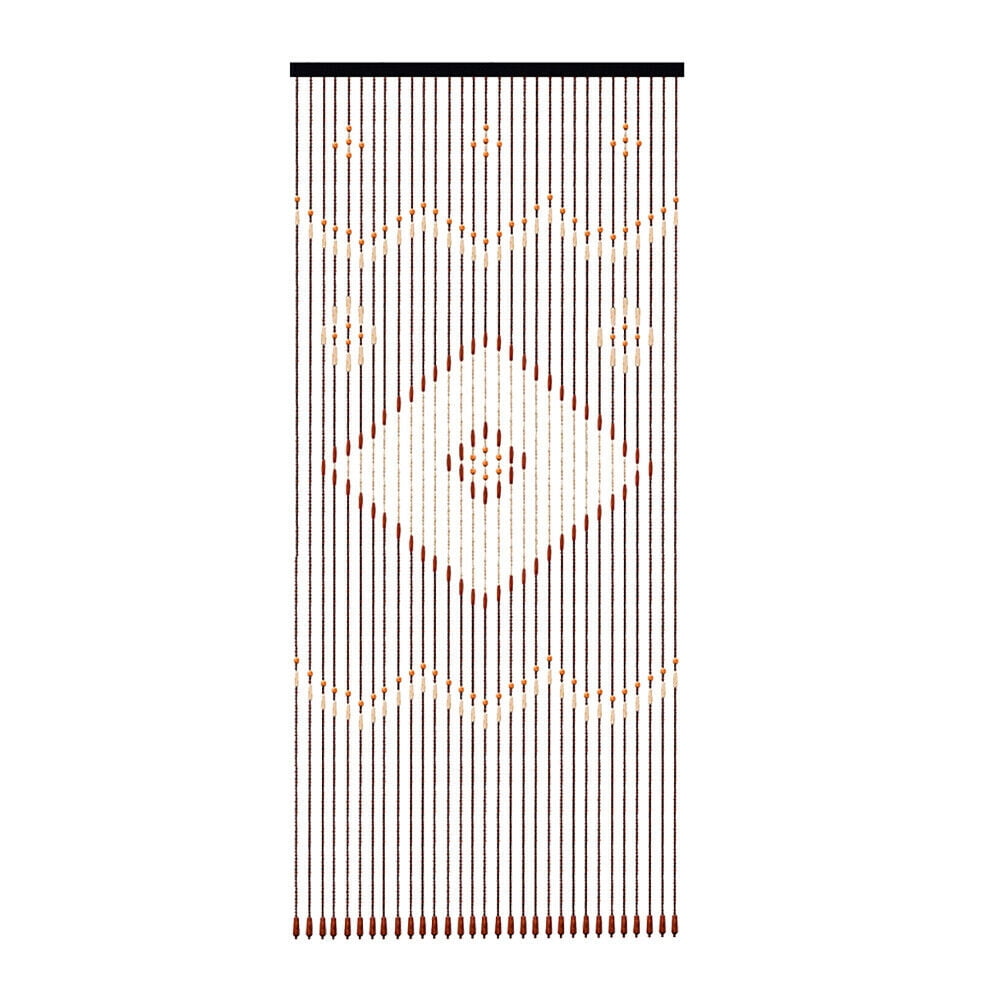 Coffee Retro Wooden Bead String Door Curtain Blinds Partition Curtain Porch for Bedroom Home