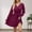 Red, variant on Womens Fall Long Sleeve Wrap V Neck Pleated Mini Dress Casual A Line Flowy Wedding Guest Dresses Christmas Dress Women New Years Eve Dresses for Women High Neck Prom Dress Long Fall Wedding Guest