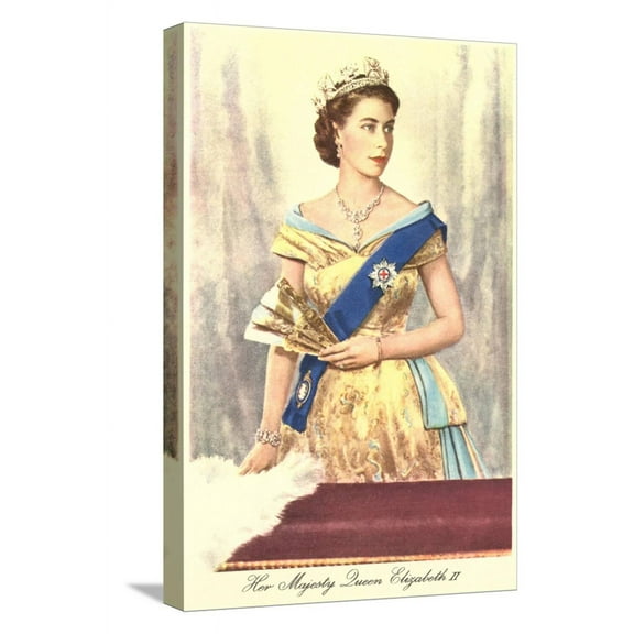 Art.com Queen Elizabeth Stretched Canvas Print Wall Art, 12" x 18"
