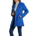 thumbnail image 4 of INSPIRE CHIC Women's Lapel Collar Buttoned Outwear Elegant Work Notch Trench Winter Coat L Royal Blue, 4 of 6