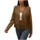 thumbnail image 3 of Tops de maternidad,Chaqueta de terciopelo con borlas de ciervo para mujer, top informal de manga larga, color liso, material de terciopelo, para uso doméstico o laboral, sopatenor, 3 of 9