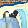 thumbnail image 2 of 17 Inch Lightweight Backpack,PVC Waterproof Oxford Fabric, Ergonomically Designed, with Large Capacity, Aqua Blue Watercolor, 2 of 5