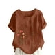 thumbnail image 1 of Camisetas de Manga Corta para las Mujeres Impreso Botón de Manga Corta Camiseta Blusa Poliéster, Ropa Casual Mirar Superior para las Mujeres, 1 of 8