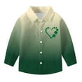 thumbnail image 4 of RXMEKW Chemise à Manches Longues Imprimée de la Saint-Patrick pour Garçons avec Col Rabattu, 95 % Coton 5 % Élasthanne, Vert, 4 of 7