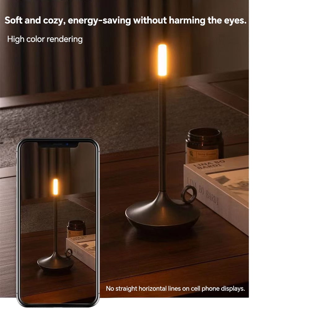 ITIGOITIE Atmospheric Candlelight Art LED Desk Lamp, Aluminum Oxide, Black
