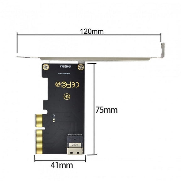 JSER PCI-E 4X to U.2 U2 Kit SFF-8639 to SFF-8654 Slimline SAS NVME PCIe SSD Adapter for Mainboard