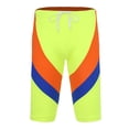 thumbnail image 1 of Sywiyi Mens Rash Guard Swim Shorts Calf Length Swim Jammer Beach Pool Swimwear Bottoms Fluorescent Yellow L, 1 of 6