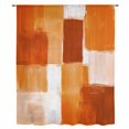 thumbnail image 2 of Burnt Orange Geometric Sheer Curtains 63 Inches Long, Watercolor Ombre Modern Abstract Art Light Filering Curtains, Breathable Simi Curtain Privacy Drapes for Living Room Bedroom Window Treatment, 2 of 9