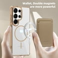 thumbnail image 5 of Dteck for Samsung Galaxy S22 Ultra with Magnetic Removable Magnetic Card Holder Wallet, With Magnetic Wallet Cards, Shockproof Slim Back Hard Case, Desertgold, 5 of 6
