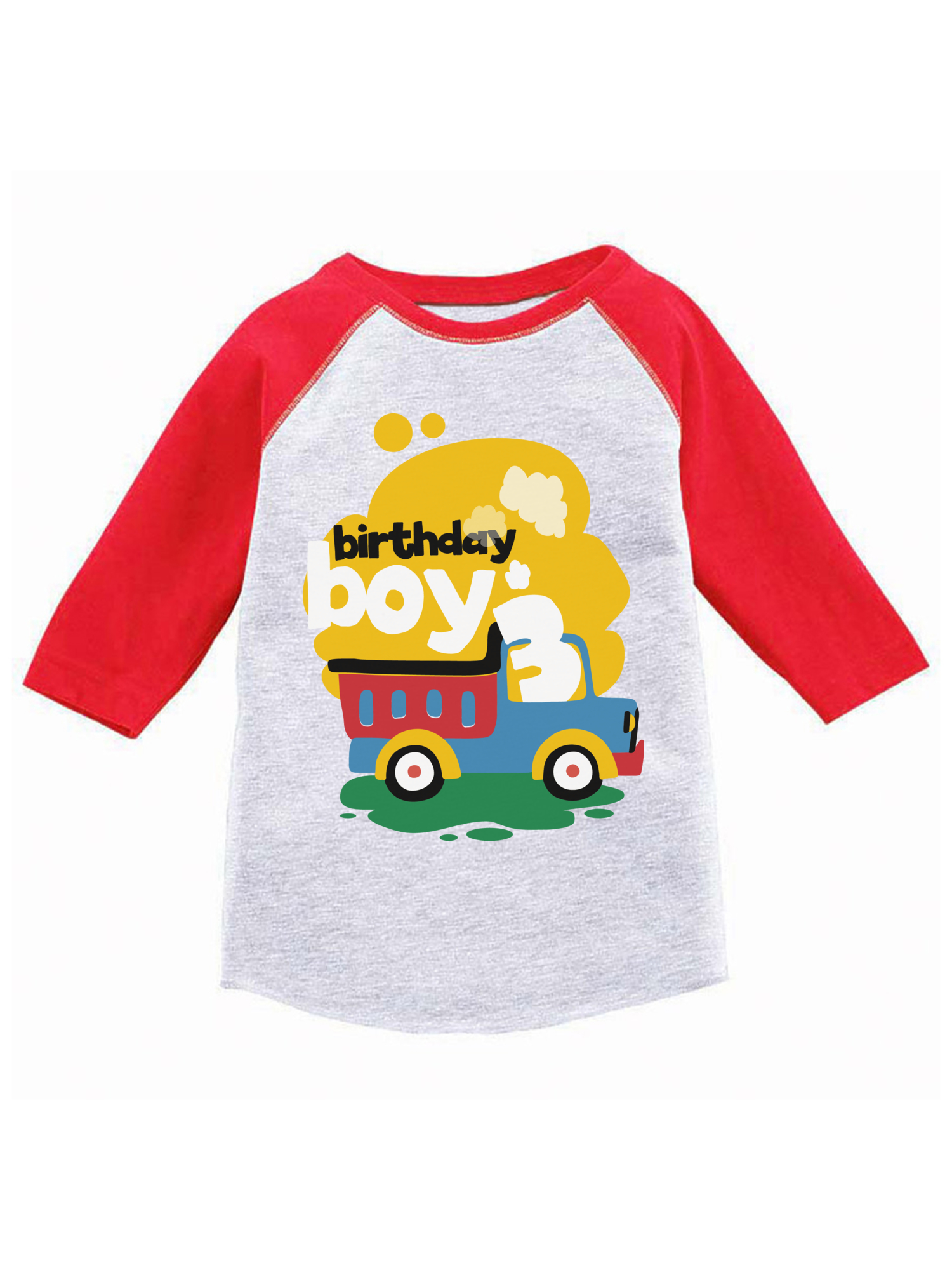 Awkward Styles Toy Truck Birthday Boy Toddler Raglan 3rd Birthday