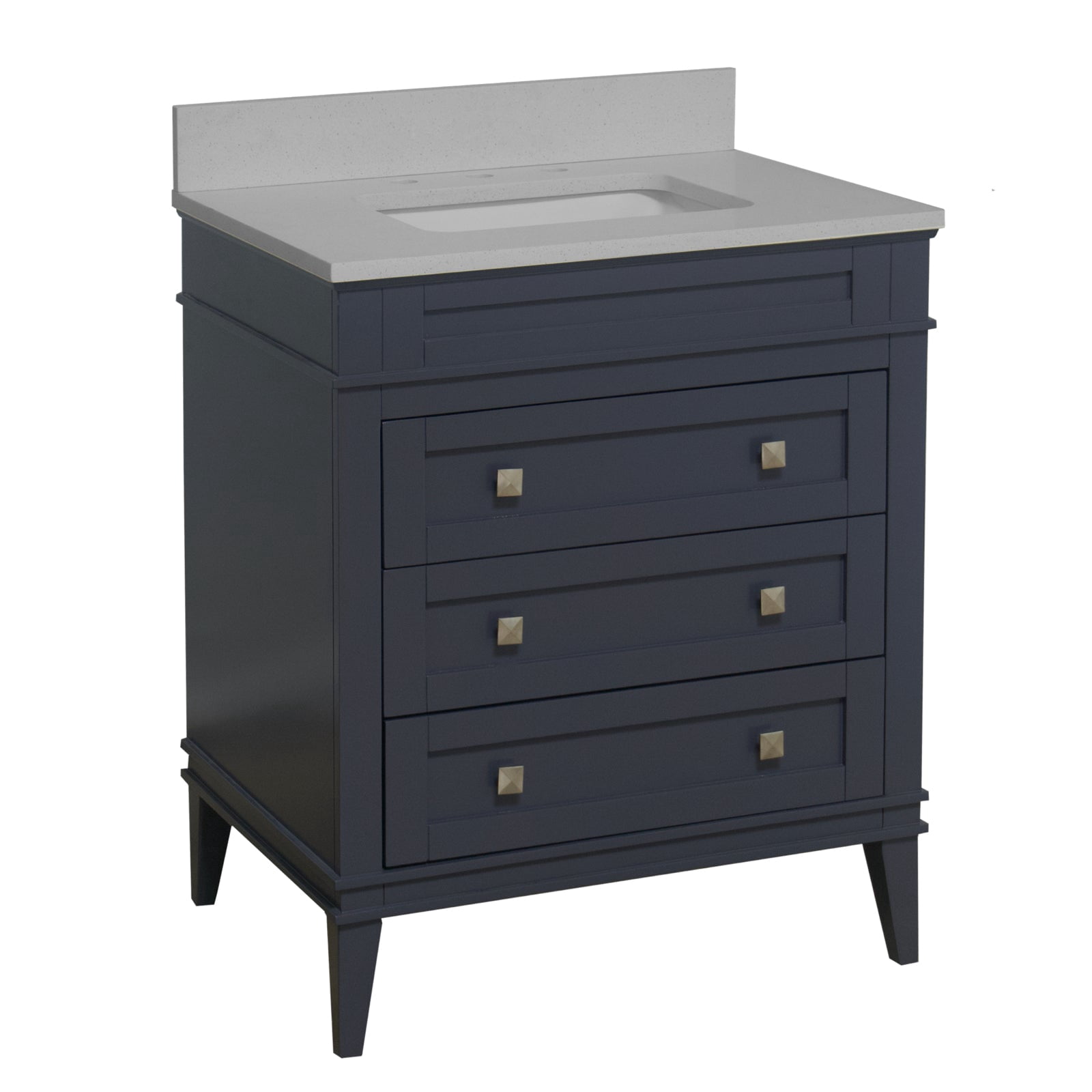 Eleanor 30" Bathroom Vanity with Marine Gray Cabinet and Quartz Top
