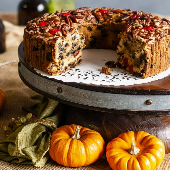 Jane Parker Fruitcake Classic Light Fruit Cake 4.5 Pound (72 Ounce) Ring in a Collectible Holiday Tin