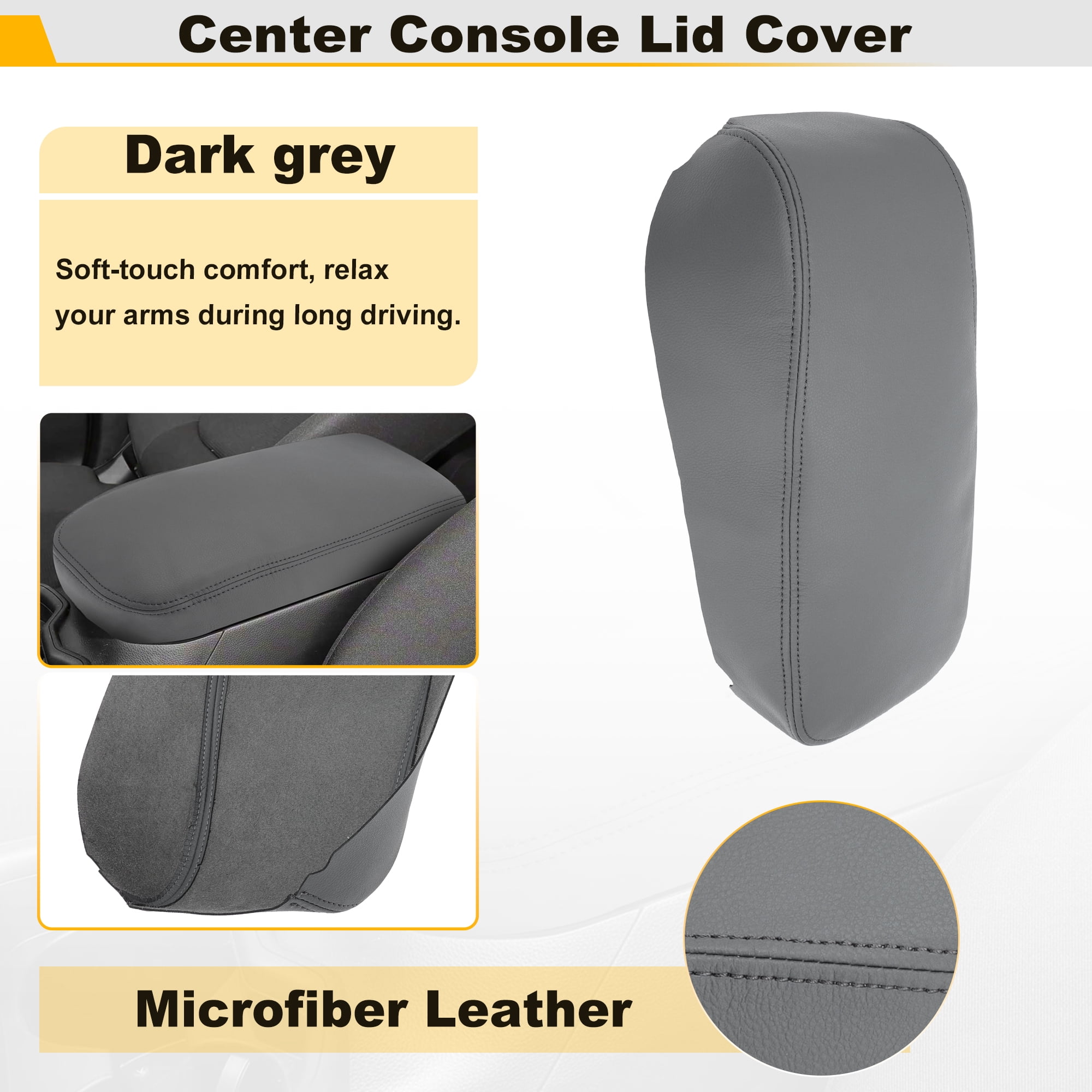 Unique Bargains Center Console Armrest Cover for Toyota Avalon 2013-2018 Dark Gray