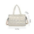 thumbnail image 3 of Latrodar Women's Tote Bag Large Shoulder Bag,Tote Padded Winter Handbag Space Tote Bag Feather Shoulder Bag Shopping White Decorative, 3 of 5