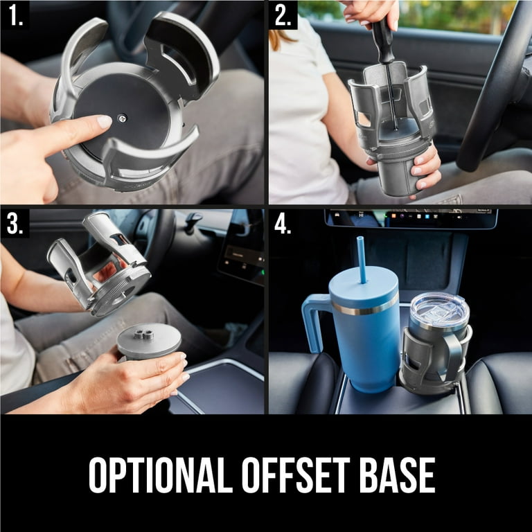 GORILLA GRIP Car Cup Holder Expander, Fits 18 to 48 oz Water Bottles, Coffee  Mugs, Gray - Walmart.com