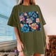 thumbnail image 2 of Faldas Cortas para Mujeres, Impresión de Flores Casual Oversized Camiseta de Manga Corta Top Hecho de 95% Poliéster 5% Spandex para Primavera Verano, Falda Corta de Verano, 2 of 7