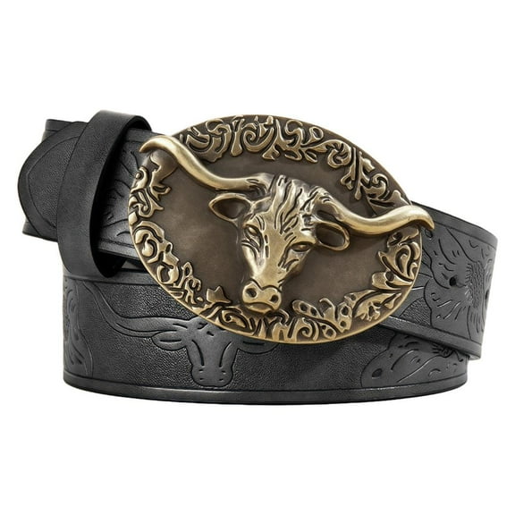 Weflink Cowboy Design PU Waist Belt For Men And Women Western Charm Waistband