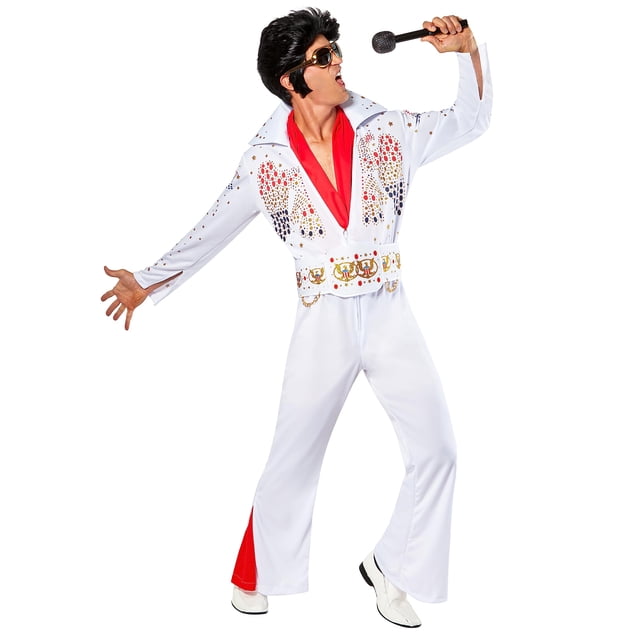 Costume Rubies Deluxe Aloha Elvis para hombre, color blanco, talla L